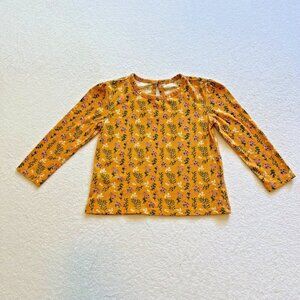 BCBG Toddler Girls 2T Shirt Long sleeved Yellow Floral Botanical Top BCBGirls